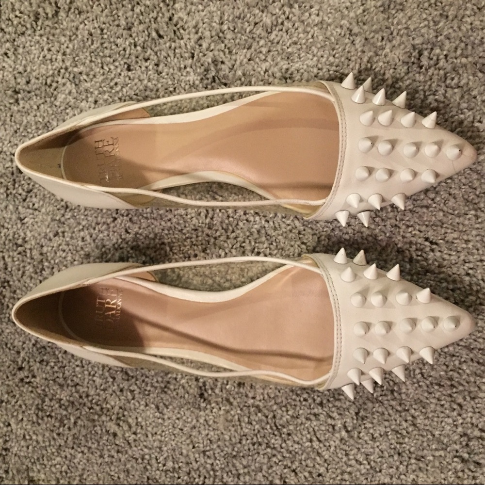 White Madonna Studded Flats